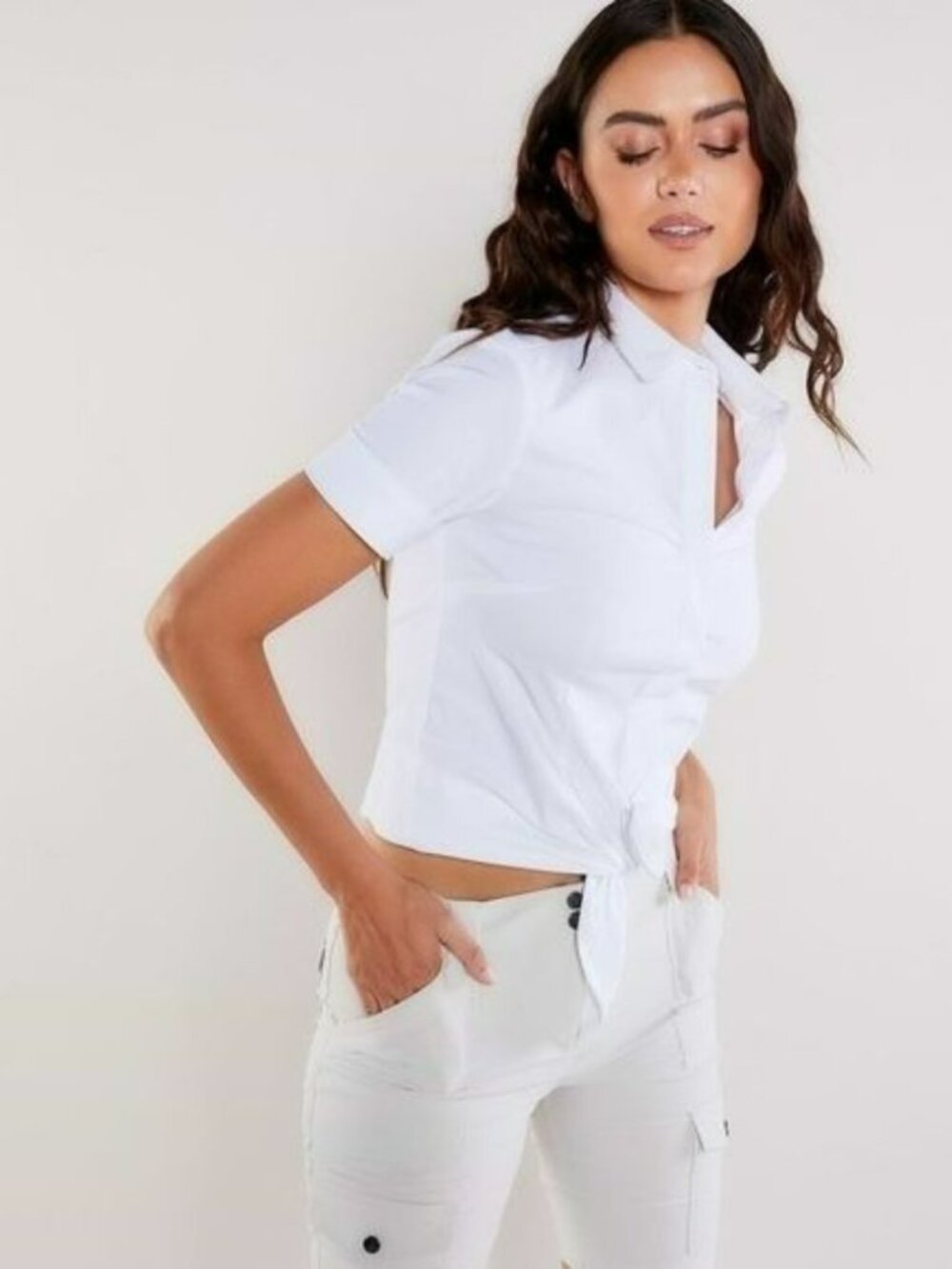 Anatomie Saira Dot tie front shirt